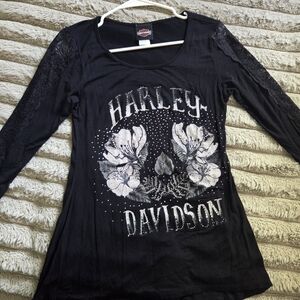 Harley-Davidson Women's Black Long Sleeve Top